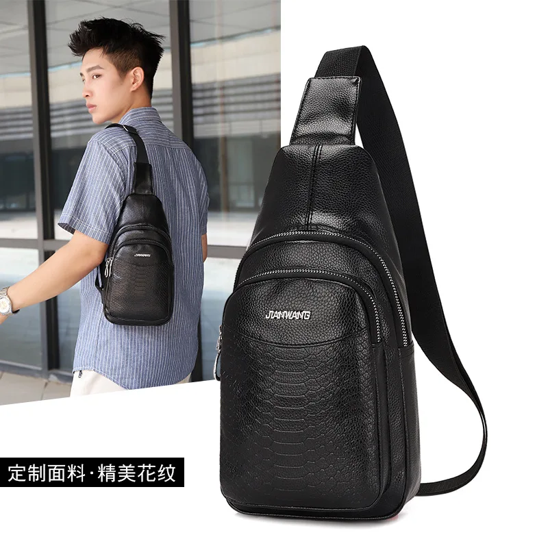 

Hot new style men's bag leisure fashion men's chest bag portable one shoulder slant span small students messenger bag