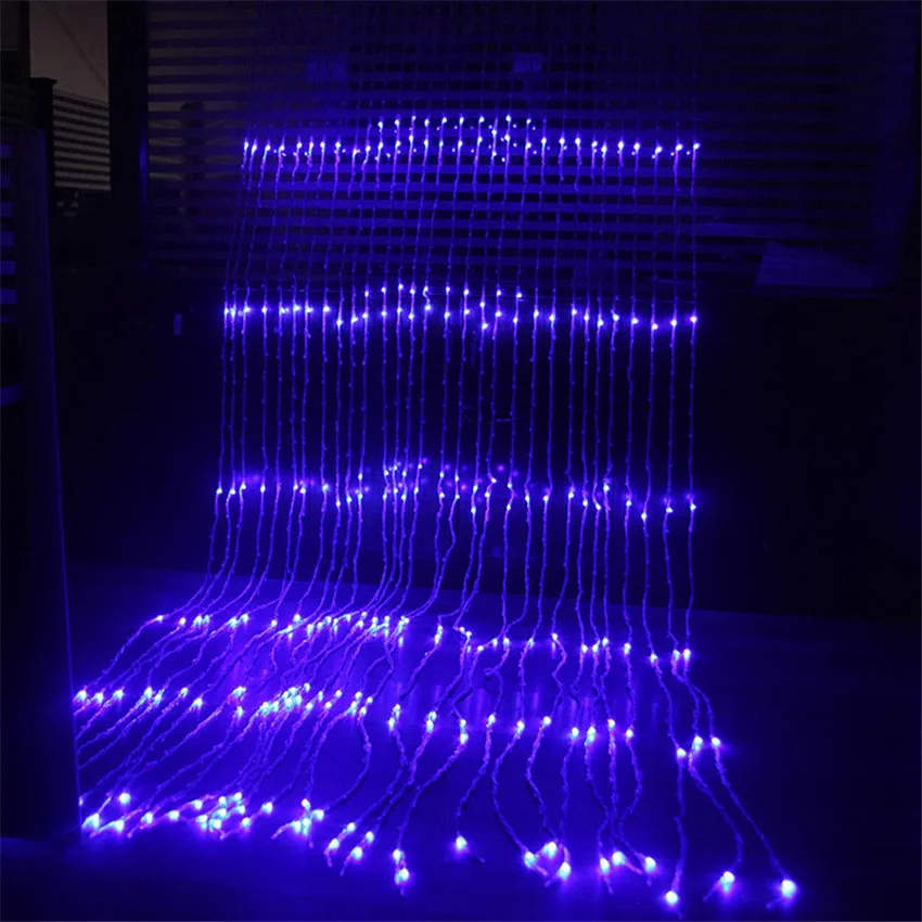 

1set 3X3M 320LED Waterfall Curtain Icicle LED String Light Meteor Shower Rain Fairy String Garland Wedding Background Light