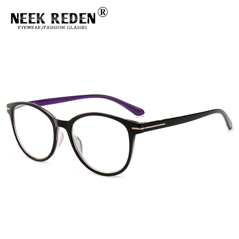 PURPLE Мужские очки для чтения ретро женские круглые очки для пресбиопии прозрачные увеличительные защитные очки для зрения диоптрий+ 1,0+ 1,5 до+ 4,0 - Цвет оправы: PURPLE