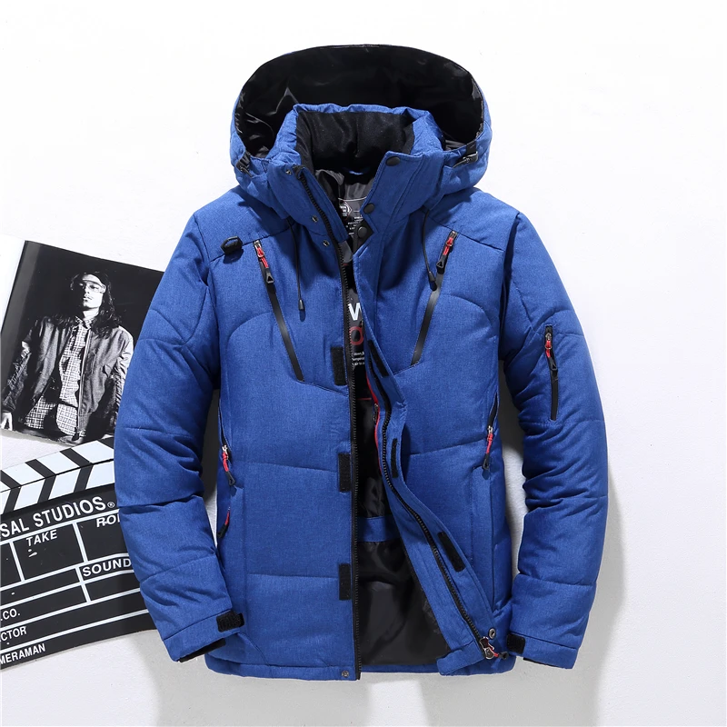 JDDTON, мужские пуховики с капюшоном, худи, тонкая короткая одежда, уличная теплая ветровка, Повседневная Уличная одежда, пальто с несколькими карманами, JE189 - Цвет: Blue