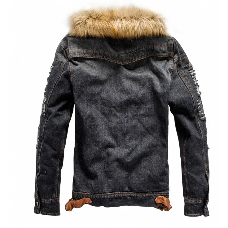 45-100Kg Grote Maat Winter Mannen Denim Jasje Grote Bontkraag Heren Jas Fleece Warm Uitloper Mannelijke Cowboy casual Top Hoge Kwaliteit 4XL 45-100Kg Grote Maat Winter Mannen Denim Jasje Grote Bontkraag Heren Jas Fleece Warm Uitloper Mannelijke Cowboy casual Top Hoge Kwaliteit 4XL