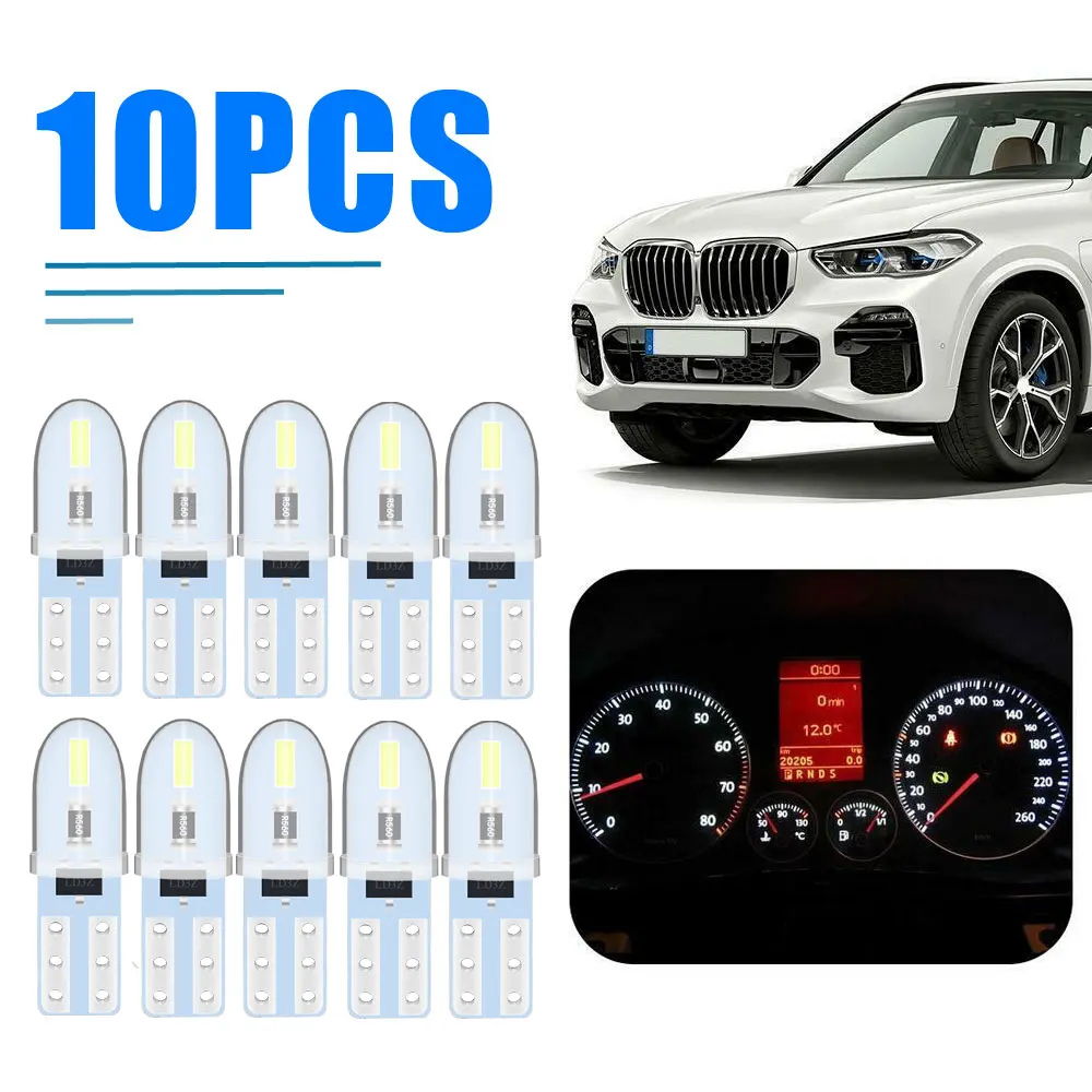 

10 шт., автомобильные светодиодсветодиодный лампы T5 3014 2SMD 12 В DC
