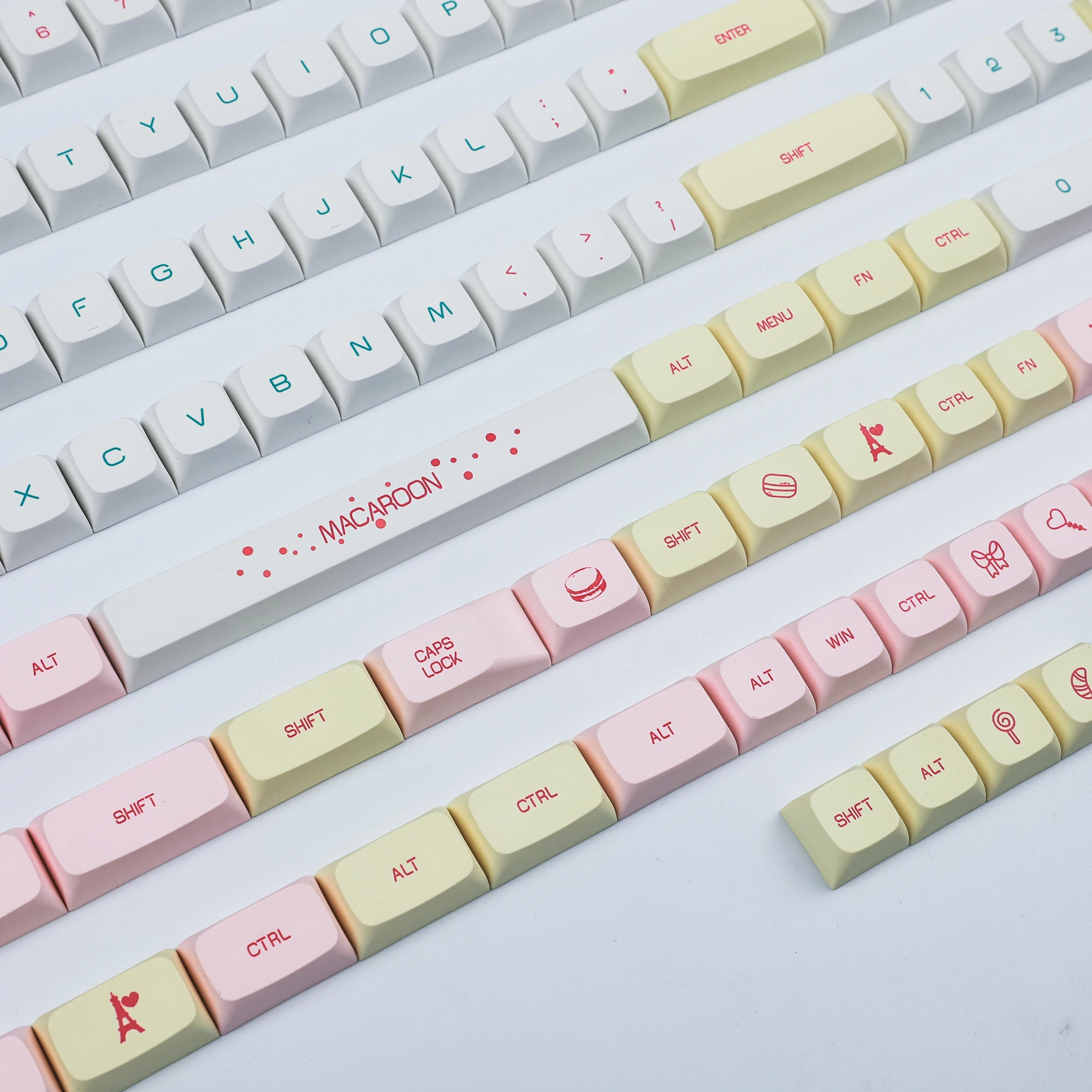 Zda Perfil 146 Chave Macaroon Corante Sub Pbt Gk61 Keycaps para Teclado Mecânico 104 87 61 Semelhante a Xda 60 Gk61x Gmmk Keychron - Imagem 6