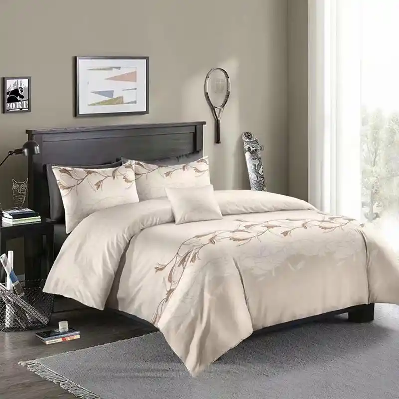 طقم لحاف Chic Home Myrina ذو وجهين مكون من 5 قطع سرير بطبعة جلد الفهد الاستوائي يتضمن وسائد مزخرفة الملكة أزرق اشتري اون لاين بأفضل الاسعار في السعودية سوق كوم الان