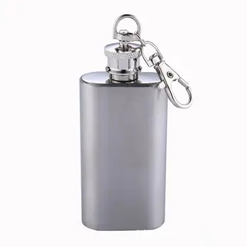 

2oz Mini Portable Stainless Steel Hip Flask with Keychain Portable Liquor Wine Pocket Flask Whisky Alcohol Funnel LX1817