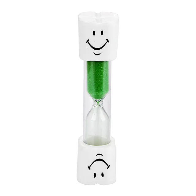 A 1pcs Green Дети песочные часы таймер для зубной щетки 3 минуты улыбающееся лицо для домашнего приготовления игры чистка зубов пески таймер песочные часы декор - Цвет: A 1pcs Green