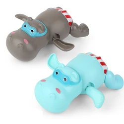 YK – jouet de bain avec animaux de dessin animé pour enfants, horloge, natation flottante, hippopotame, ours, douche, piscine, maison, salle de bain, garçons et filles, 2022 