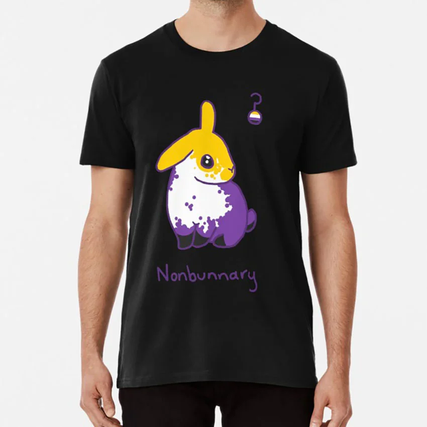 Оригинальная футболка Nonbunnary несдвоичная несущая Банни кролик гордость пол