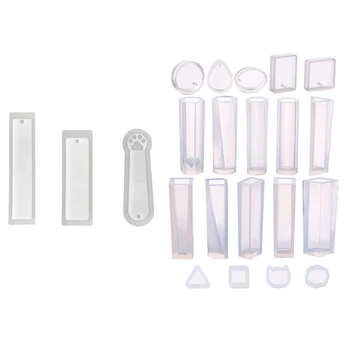 

3 Pcs Diy Bookmark Mould Making Epoxy Jewelry Diy Craft with 19 Pcs Resin Molds Silicone Pendant Mould