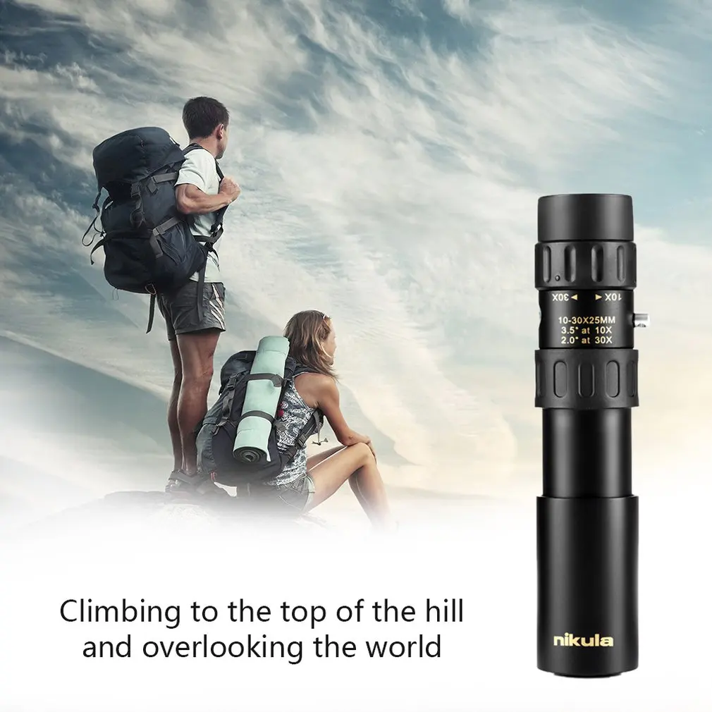 

Nikula 10-30x25 Original binoculars Zoom Monocular high quality Telescope Pocket Binoculo Hunting Optical Prism Scope no tripod