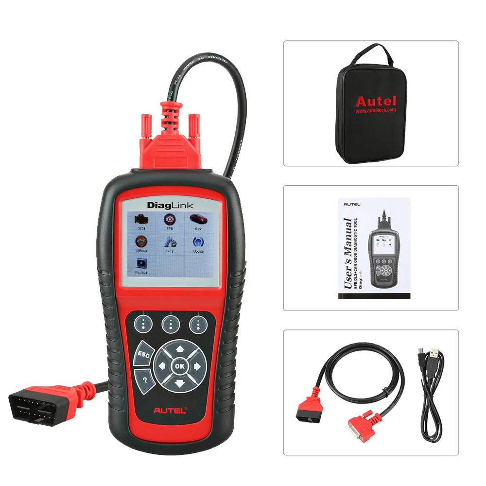 Autel DiagLink полная система OBD2 сканер OBD 2 EOBD EPB/масло сброс код читателя двигателя ABS подушка безопасности Трансмиссия диагностический инструмент - Цвет: Autel Diaglink (on)