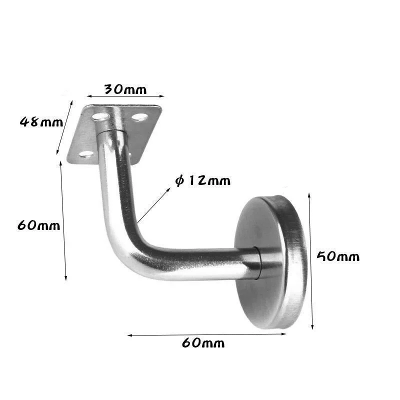 

Handrail Brackets 201 Stainless Steel Wall Stair Hardware Solid L Typed 5pcs