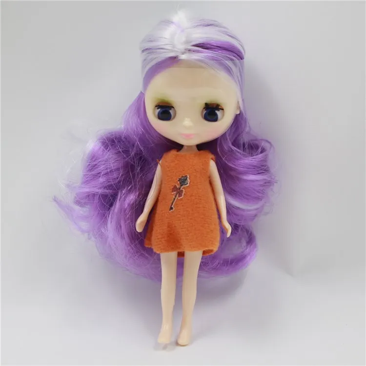 Мини-кукла Blyth 10 см BJD нормальная кукла тела, случайное платье, может изменить макияж, куклы+ платье+ сумка для хранения, детские игрушки для девочек - Цвет: style 3