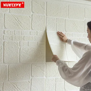 

3d wall sticker thick sandstone self-adhesive wallpaper brick pattern bumper living room wall sticker bedroom foam wall sticker