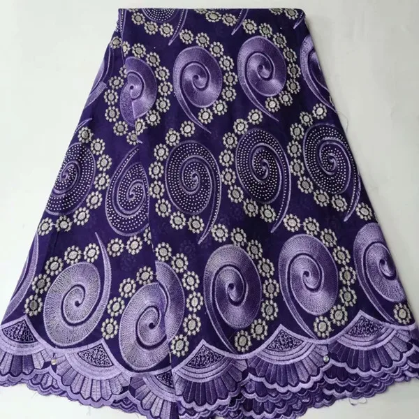 light purple Новое поступление, гипюровая кружевная ткань, африканская нигерийская кружевная ткань, белое Королевское синее с бисером, французская вуаль, кружевная ткань для невесты - Цвет: light purple