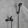 Matte Black Bathroom Faucet 2 Function Bathtub Facuet  Wall Mounting Cold and Hot Shower Faucet 5
