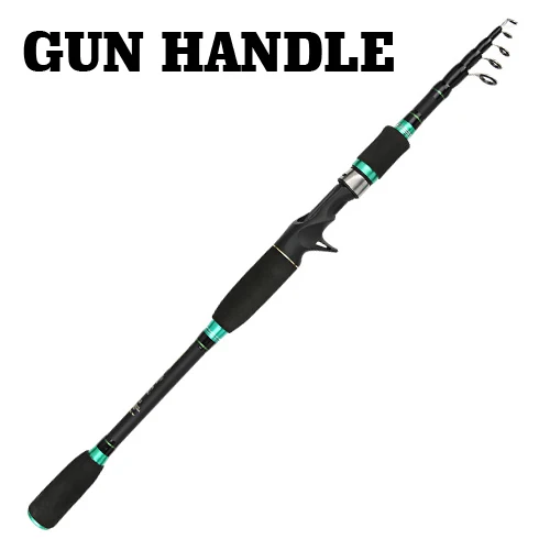 Gun handle SIECHI, 1,8 м, 2,1 м, 2,4 м, 2,7 мкарбоновое удилище, телескопическая удочка, литье, спиннинговое удилище для путешествий, удочка для рыбалки - Цвет: Gun handle