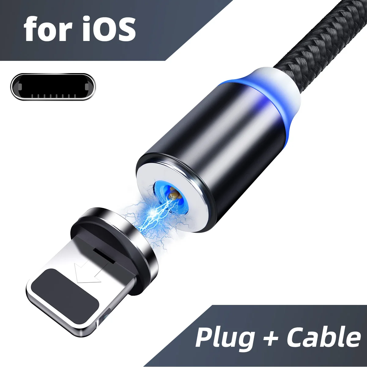 Магнитный Micro USB кабель GUUGEI type-C кабель для быстрой зарядки USB C кабель для iPhone 11pro max Магнитный кабель для зарядки Umidigi F2 - Цвет: for iphone black