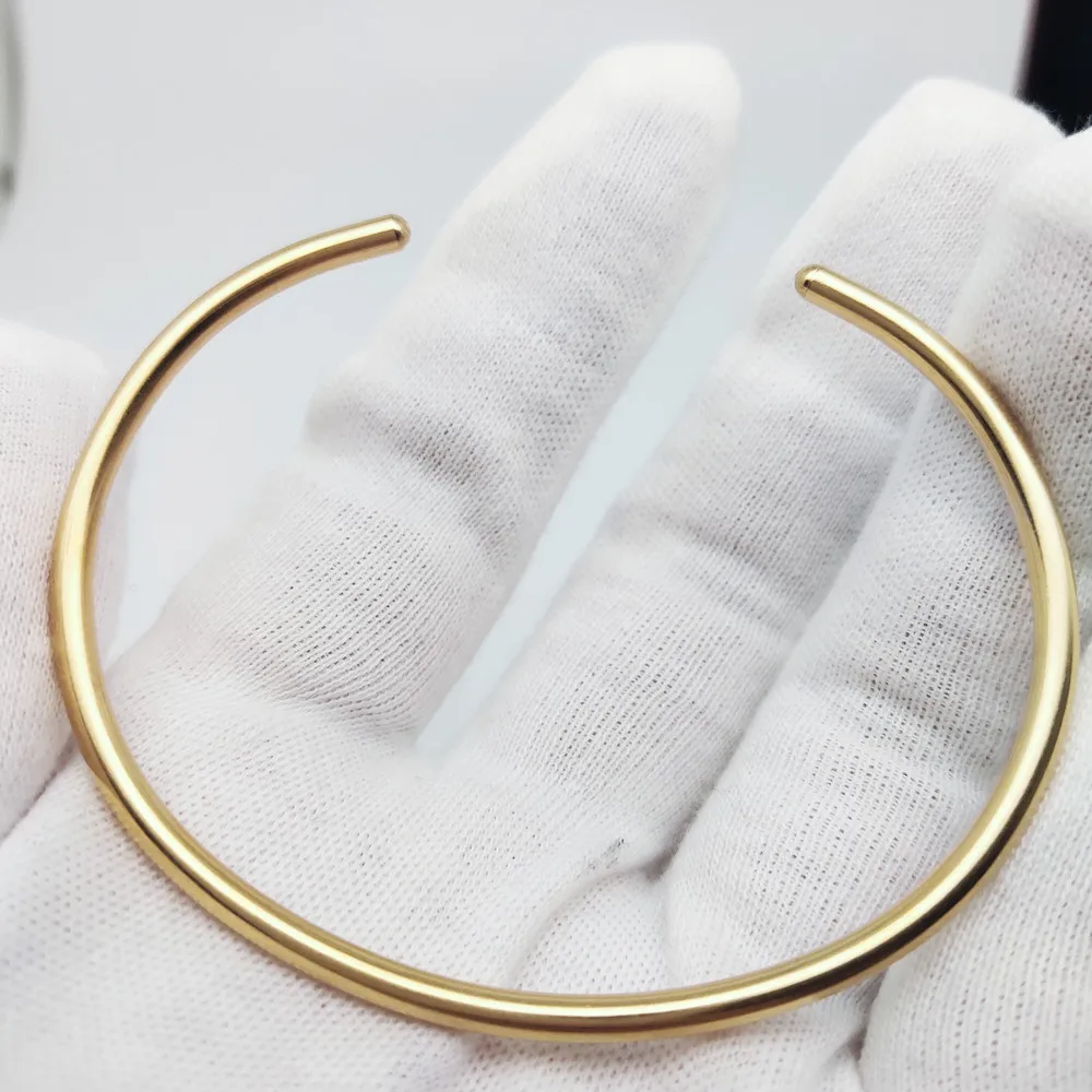 ELAN Open Simple Geometric Cuff Bangles for Women Fashion Smooth Elegant Jewelry