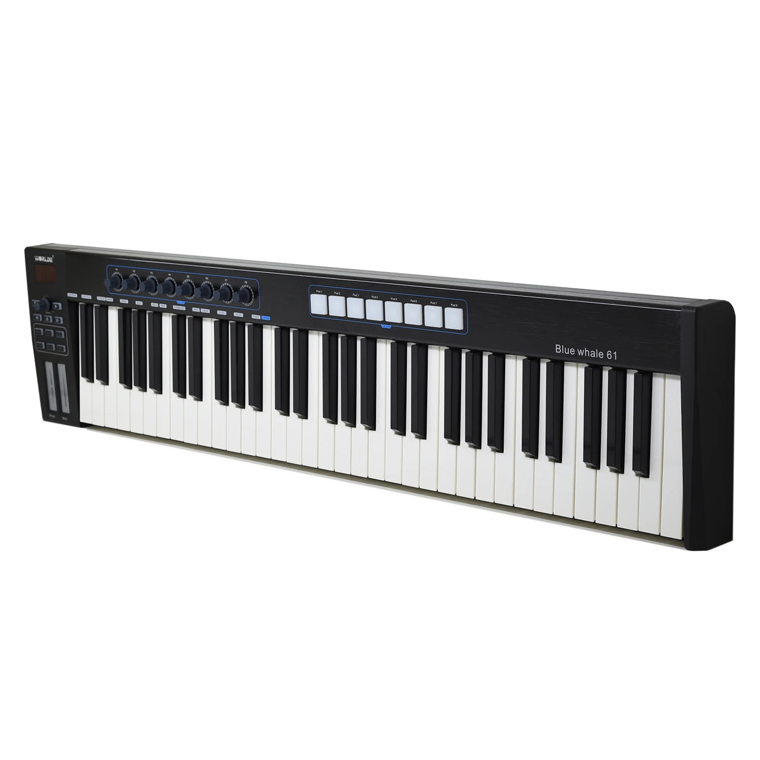 61 портативная клавиатура MIDI контроллера USB полуутяжеленная клавиша 8 RGB подсветка
