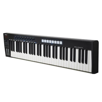 

61 Portable USB MIDI Controller Keyboard 61 Semi-weighted Keys 8 RGB Backlit Trigger Pads LED Display with USB Cable