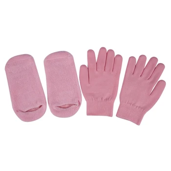 

Magic Spa Whitening Moisturizing Treatment Skincare Gel Socks Gloves Set Free Size Pink
