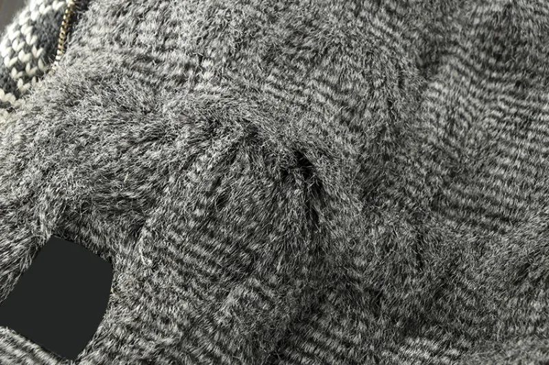 Толстый флисовый вкладыш осень зима теплый мужской вязаный с капюшоном Открытый стежок с длинным рукавом молния мужской кашемировый свитер пальто