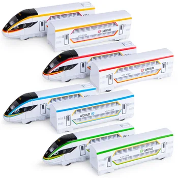 

Zhenwei Train Toys Double Decker Subway Railway Model Alloy Magnetic Metal Pullback Trainwith Track Diecast Toy Boys & Toddlers