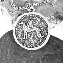 Ожерелье с собакой собака монета медальон-подвеска Whippet спасательные ювелирные изделия серый Хаунд цепи ювелирные изделия