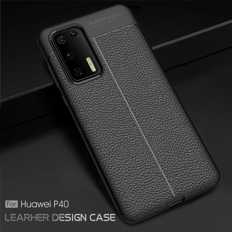 Чехол для Huawei P40 P 40 роскошный кожаный силиконовый бампер мягкий чехол телефона из