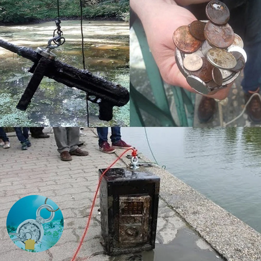 Полезный сильный Мощный Неодимовый магнит круглый крюк спасательный магнит Морской рыболовный держатель потянув монтажный горшок с кольцом 60 мм