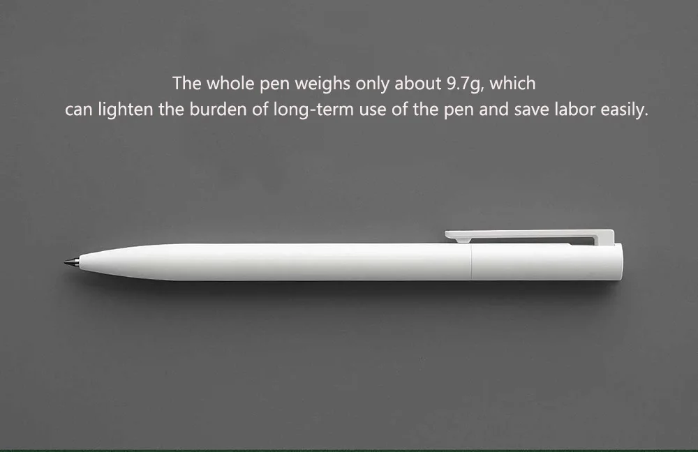 Original Xiaomi Mijia 10Pcs Gel Pens 0.5mm bullet pen White PREMEC Smooth Switzerland Refill MiKuni Japan Ink black Ink (9)