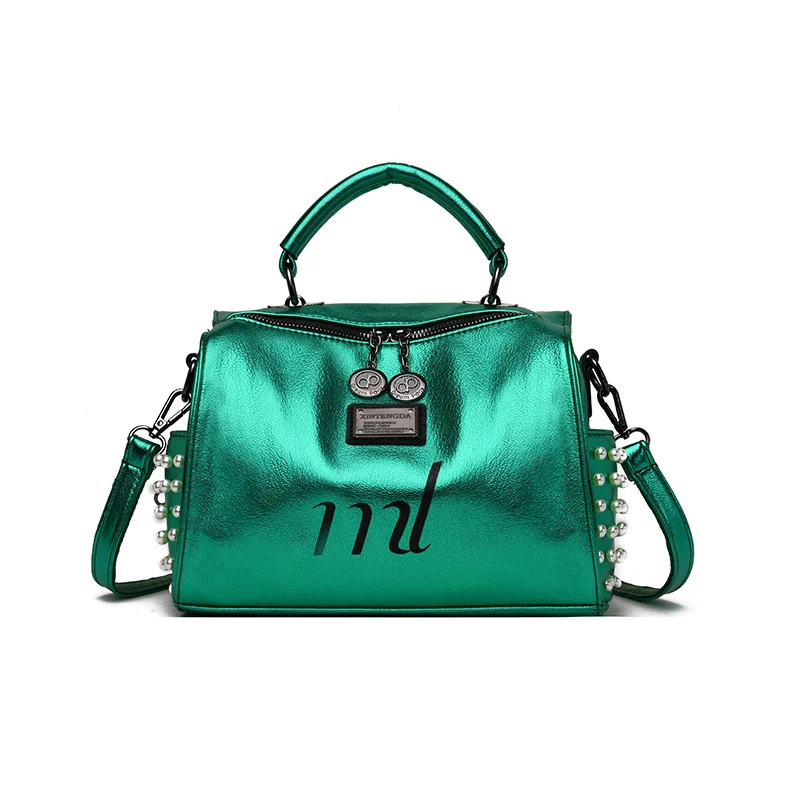Новая мода жемчужные женские сумки высокого качества мягкий кожаный рюкзак изысканные роскошные сумки через плечо для женщин Mochila Feminina - Цвет: Green