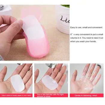 

Washing Scented Foaming Paper Soap Mini Soap Paper Plastic Box Travel Cleaning Supplies Business Disposable Portable
