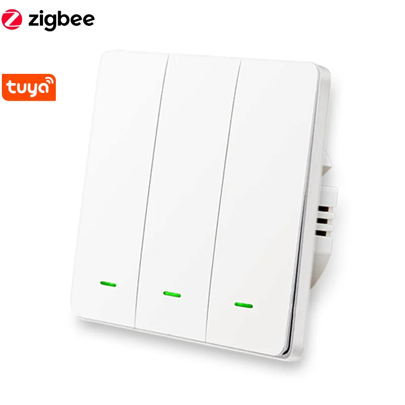 ZigBee умный светильник настенный выключатель кнопочный переключатель 1/2/3 Tuya дистанционного Управление Сенсор переключатель 86 стены Панель совместим с Google Home, Alexa