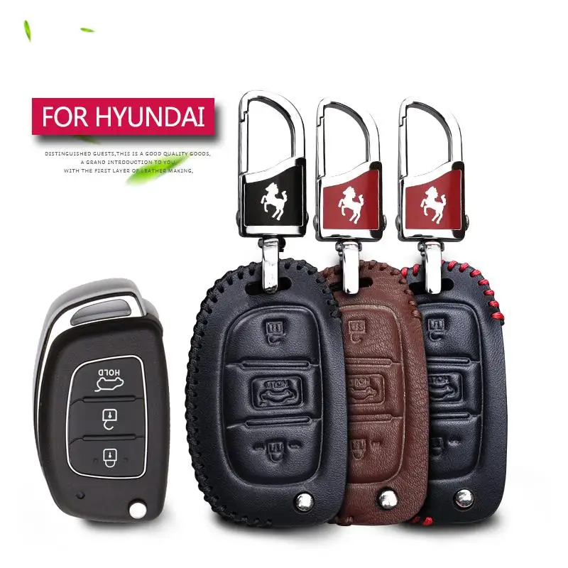 Распродажа чехол для автомобильного ключа из натуральной кожи Hyundai Solaris ix35 ix45