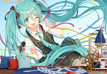

[Self-Adhesive] 3D Hatsune Miku 95881693 Japan Anime Wall Paper mural Wall Print Decal Wall Murals
