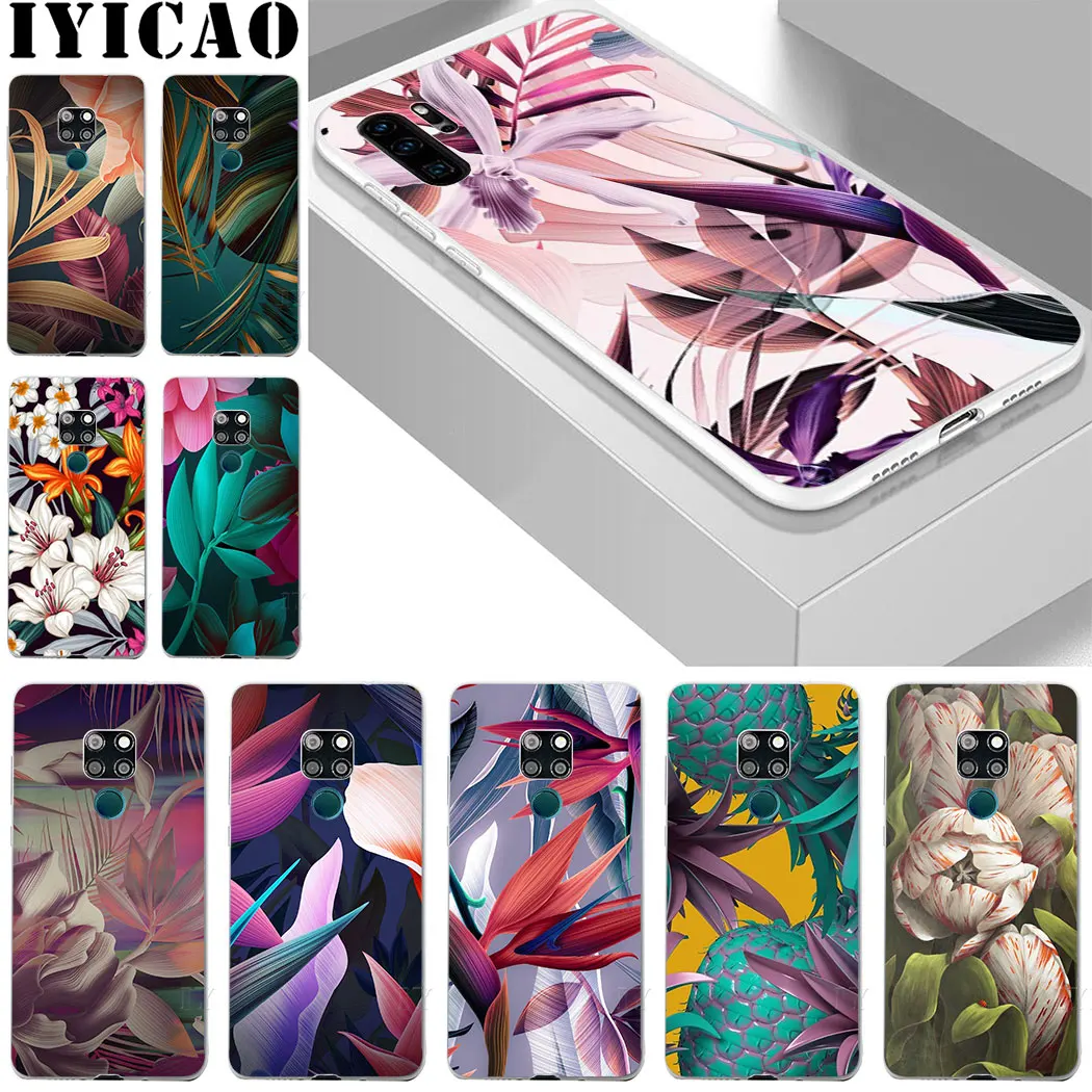 Тропический зеленый Растительный лист для huawei mate 20 10 30 Lite Pro Y9 2019 Y7 Y6 Prime 2018 2017 чехол