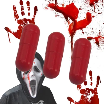

3Pcs Fake Blood Pill Vampire Capsules Horror Funny Popular Halloween Joke Prank Trick Blood Pill Joke Capsules Fake Blood Pills