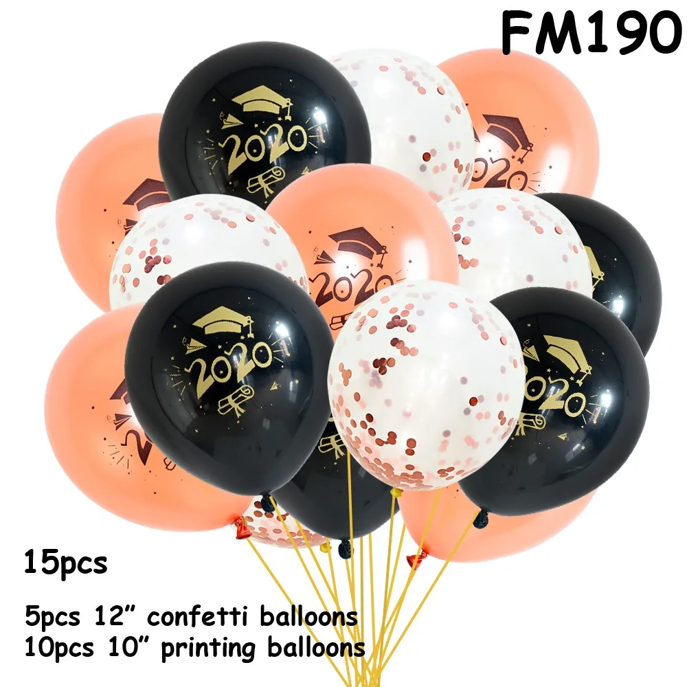 Воздушные шары на выпускной конфетти шары напечатанные поздравление Выпускной подарок для старшей школы вечерние украшения набор воздушных шаров - Цвет: FM190 2020