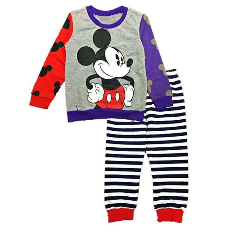 Disney/комплект одежды для маленьких мальчиков, детская одежда с Микки Маусом Осенняя Девичья одежда с Минни зимняя одежда с рисунком для маленьких девочек хлопковая детская одежда - Цвет: C