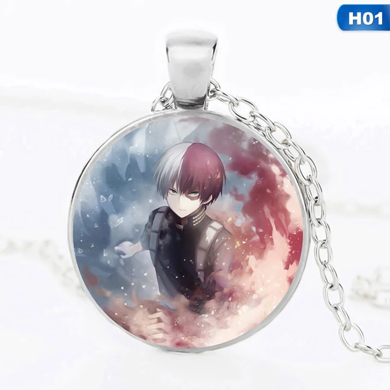 Anime My Hero Academia Cartoon Necklace Acrylic Pendant Black Chain Cosplay Party Accessories Otaku Gift