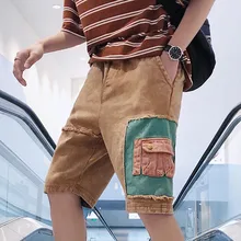 Новые модные летние мужские шорты, красивые джинсы, мужские хлопковые повседневные шорты в стиле хип-хоп с несколькими карманами, мужские хлопковые джинсовые шорты Hommes