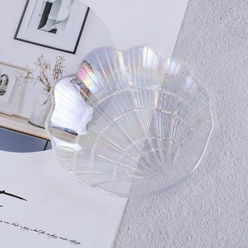 

1Pcs False Nail Tips Shell Showcase Plate Board Photo Props 3D Nails Art DIY Tool Nail Art Mermaid Crystal Glass Display Tray