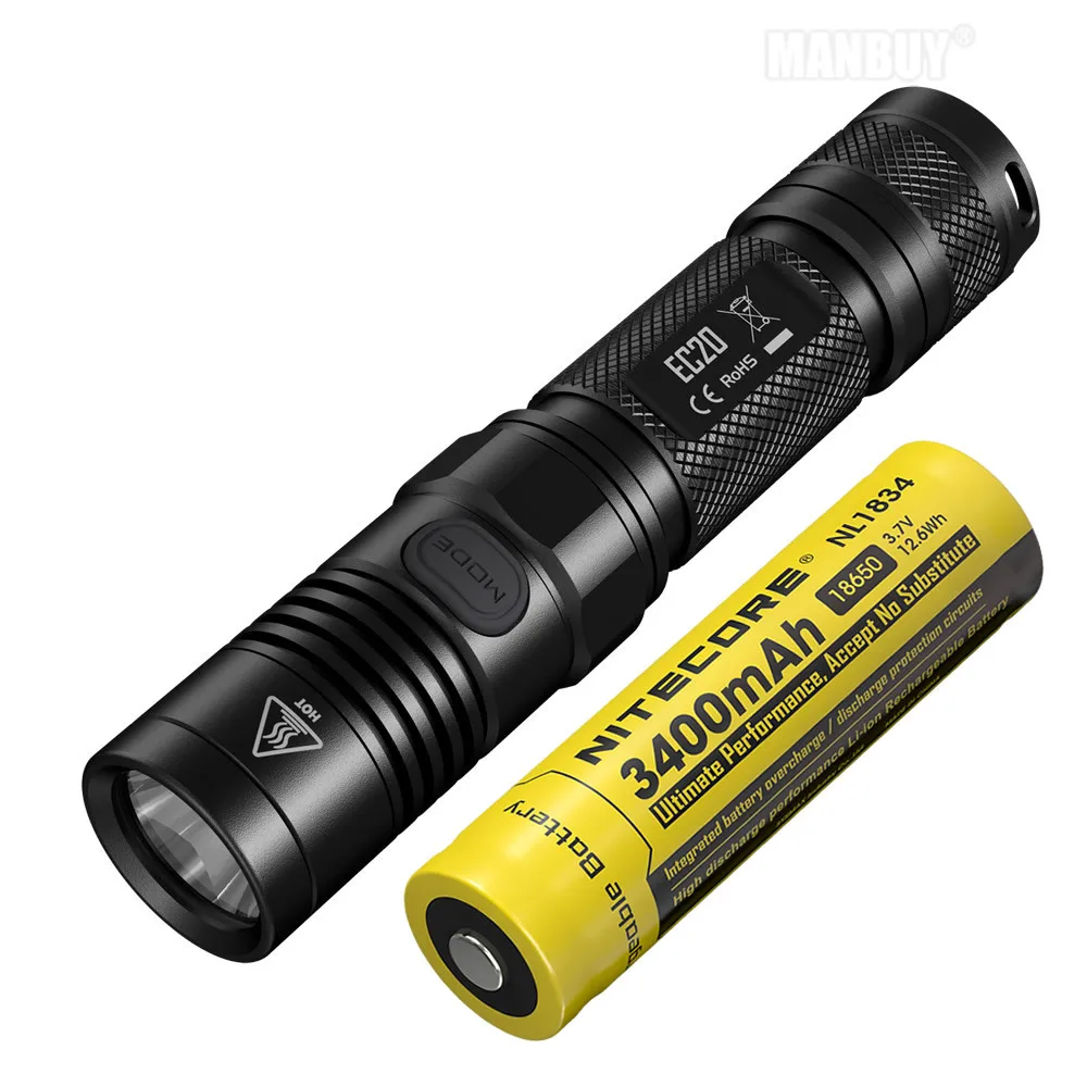 Фонарик Nitecore EC20 960LM водонепроницаемый фонарик 18650 с высокой производительностью