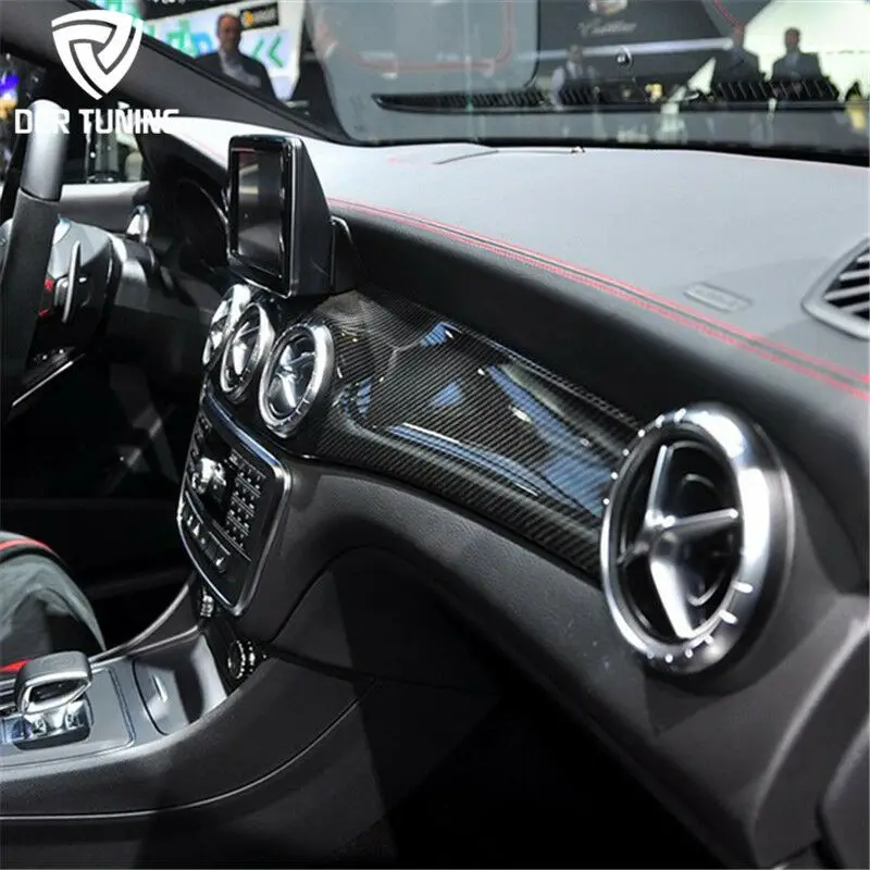 Автомобильные модификации, автомобильные аксессуары для Mercedes CLA GLA, карбоновая накладка на приборную панель из углеродного волокна, приборная панель LHD, только
