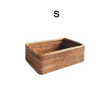 

Manual Rectangular Weaving Fruit Miscellaneous Food Snacks Tray Picnic Storage Box Home Kitchen Items Ornament Supplies