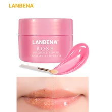 LANBENA, розовая маска для губ, бальзам для губ, крем для губ, гель для губ, маска для сна, увлажняющая, Питательная, против морщин