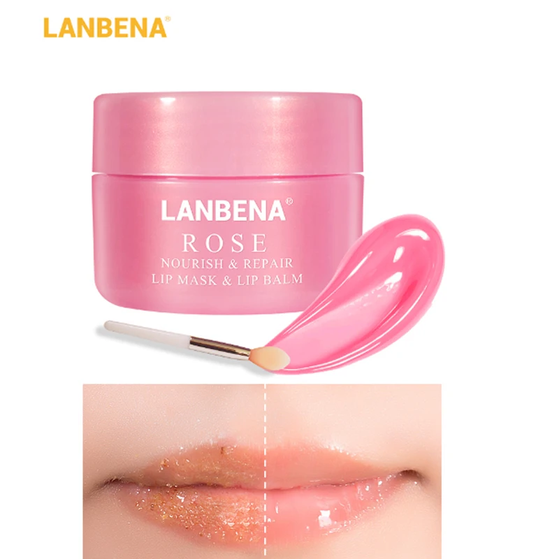 

LANBENA Rose Lip Mask Lip Plumper Lip Balm Lip Cream Lips Gel Sleeping Mask Moisturizing Nourishing Remove Anti Lip Line
