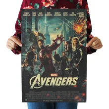 [A411] Мстители 1 Ностальгический ретро плакат из крафт-бумаги экран для помещений кафе декоративная живопись